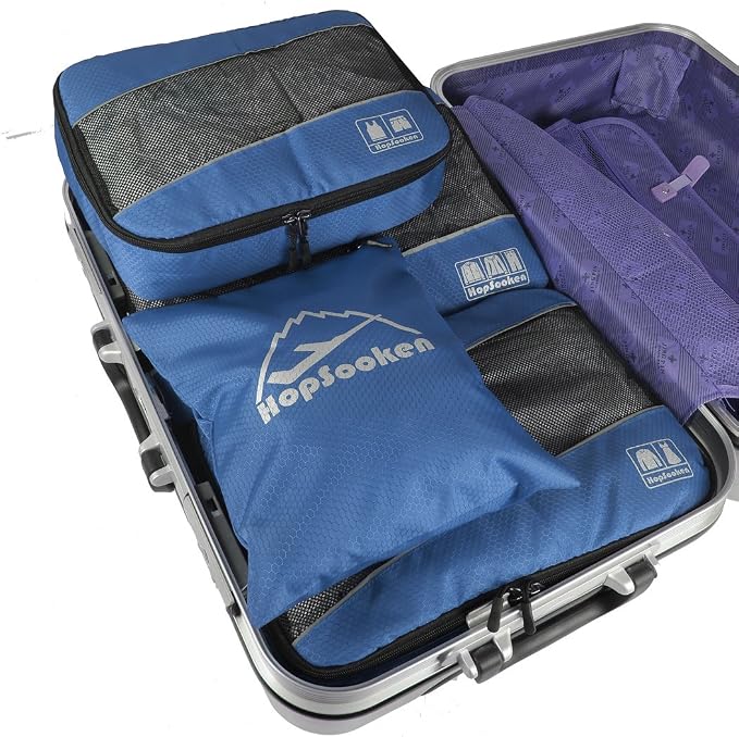 5 Set Packing Cubes for Travel Large Suitcase Luggage Organizer Bags Travel Accessories Vacation 4 Cubes 1 Laundry Pouch Bag - Image 4