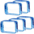 5 Pack Clear PVC Zippered Toiletry Carry Pouch Portable Cosmetic Makeup Bag for Vacation, Bathroom and Organizing by Pangda