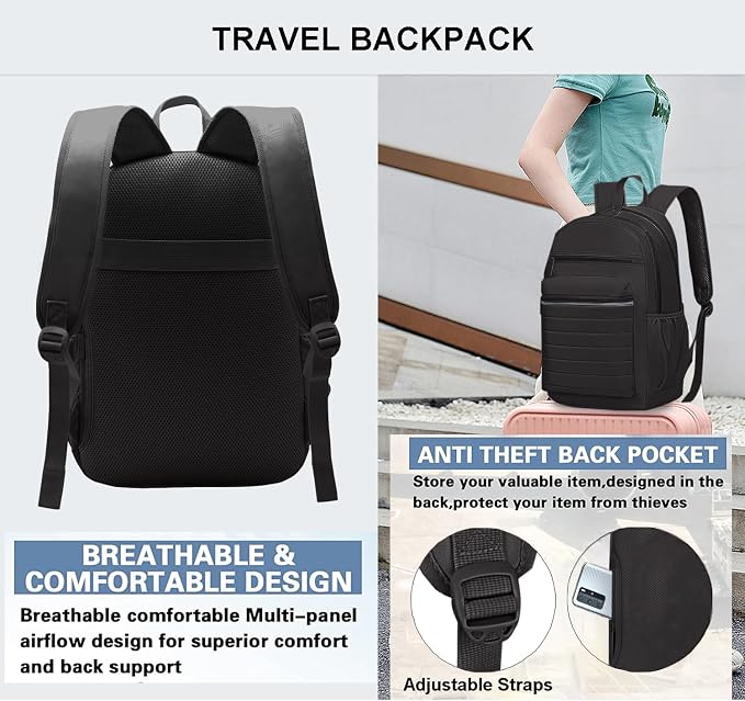 KEOFID Travel Backpack for Men and Women, Backpack Purse for Women, Anti Theft Laptop Backpack - Image 4