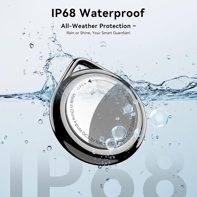 Bluetooth Wallet Tracker 4 Pack, Works with Apple Find My App (iOS Only), IP67 Waterproof Item Finder with Replaceable Battery and Loud Alarm for Keys, Wallet, Luggage, Backpack and Travel Bags - Image 4