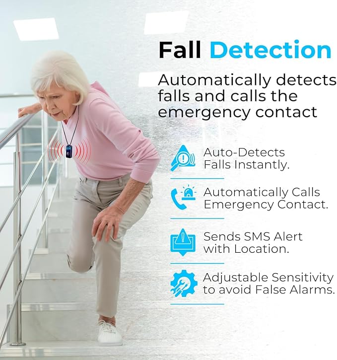 Medical Alert Pendant for Seniors — Alerts Go Direct to Family, No Call Center | Auto Fall Detection, GPS Tracking, 2-Way Calling, No Contract, Waterproof Necklace - Image 2