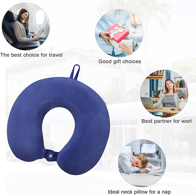 Travel Pillow Neck Pillow for Airplanes Memory Foam Neck Pillow for Traveling, Car, Home, Flight Portable Pillow for Sleeping Provide Head Neck Support Rest - Image 6