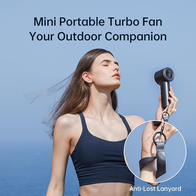JISULIFE Handheld Fan Pro1S - Next-Gen Airflow: Up to 12H Runtime | Pearlescent ABS-Elegant Strength,1-100 Speed Scroll Wheel, 3600mAh-Portable Fan for Travel, Gifts for Women Men(Stellar Blue) - Image 6