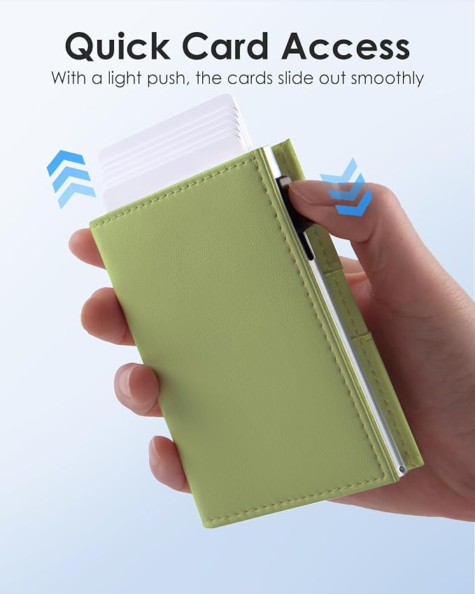 QLD RFID Wallet Women - Small Slim Trifold Wallet Anti-Theft Pop up Card Holder, Minimalist, Ultra Thin, Front Pocket, Premium Leather, 9-11 Cards Capacity | ID Window | Cash Slot - Image 3