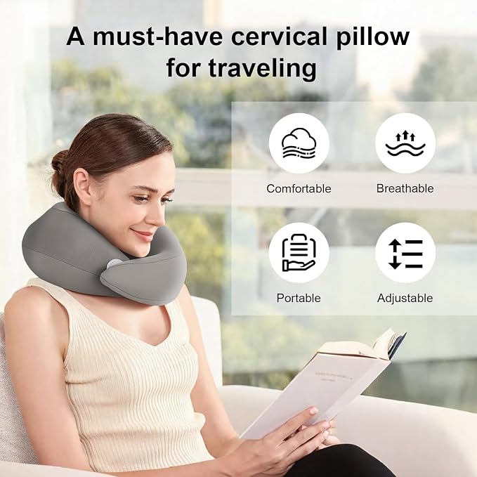 Travel Neck Pillow Airplane,Memory Foam Neck Pillow Travel,Flight Pillow - Image 3