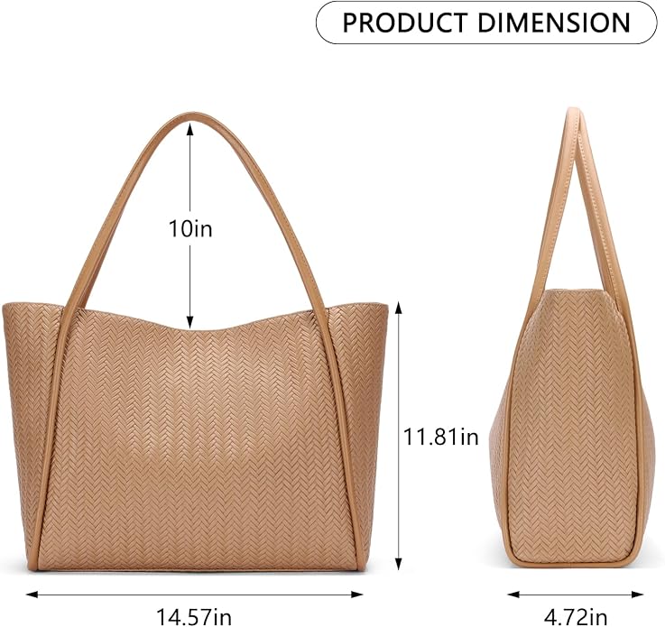 Tote Bag for Women Vegan Leather Shoulder Purse Large Capacity Travel Bag - Image 5