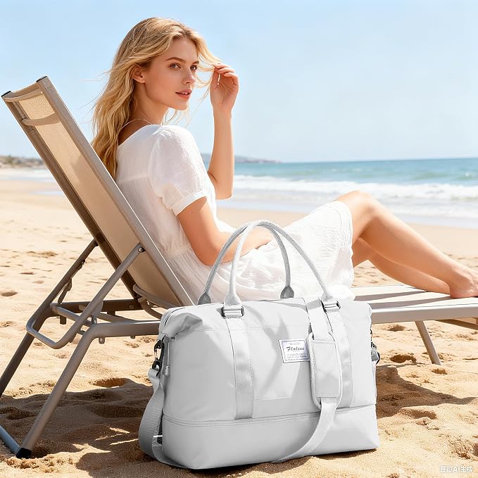 Travel Duffel Bag, Sports Tote Gym Bag, Shoulder Weekender Overnight Bag for Women - Image 2