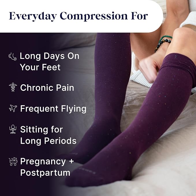 Premium Cotton Knee High Socks - 15-20mmHg Graduated Compression Socks - Soft & Breathable, Unisex - Image 5