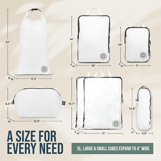 TRIPPED Travel Gear Large Compression Packing Cubes 7-Piece Set for Travel - Image 5