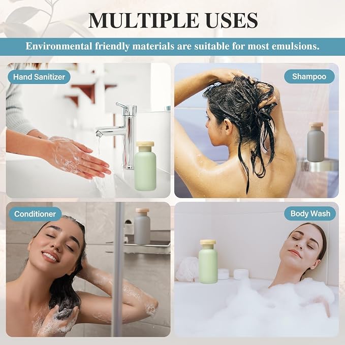 Travel Shampoo Bottles for Toiletries, Leak Proof Travel Size Toiletries Bottle Containers for Shampoo and Conditioner, Reusable Squeeze Bottles, Essentials Accessories (Garden Series, 3.4oz, 4Pcs) - Image 7