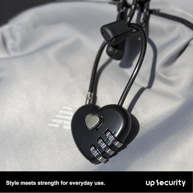 3 Digit Combination Lock, Combo Cable Lock with Code, Small Padlock Combination, for Luggage, Suitcase, Gym Locker, Backpack Bag Zipper, Cabinet, Mailbox, Fence, Travel Safe Outdoor Use - Image 6