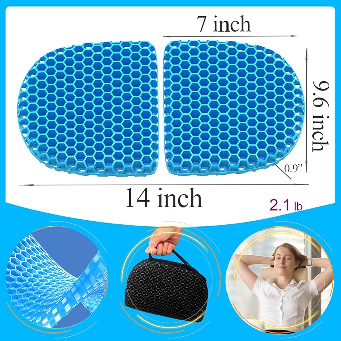 masteymoh Small Foldable Seat Cushion 0.9-Inch Thick, 14 x 9.6 Inches Portable Cooling Gel Seat Cushion for Pressure Relief, Light Seat Cushion for Travel seat Cushion, Foldable for Easier Storage - Image 2