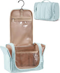 BAGSMART Travel Toiletry Bag for Women, Puffy Hanging Toiletry Bag with Hook, Water-resistant Toiletry Organizer for Full Sized Toiletries (Baby Blue) by BAGSMART