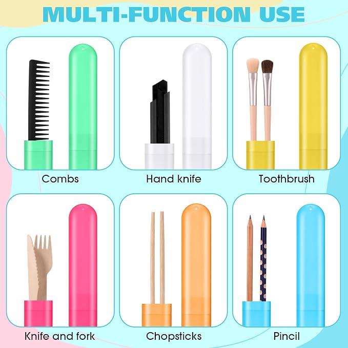 LemonRoad 40 Pcs Travel Toothbrush Holder Sets 20 Disposable Toothbrush Individually Wrapped 20 Portable Tooth Brush Case Covers with Ventilation Holes for Travel, Home, Camping, Hotel(Candy) - Image 4