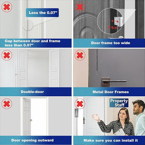 1 Pack Door Reinforcement Lock, Home Security Door Lock, Child Proof, White | Door Safety Lock for Front Door, Toddler Proof Door Latch for Entry Door Security, Includes 8 Screws - Image 2