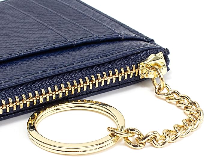 Valentoria Slim RFID Blocking Card Holder Small Pocket Wallet Keychian Zipper Coin Purse Mini Cash & Coin & Cards Case for Women Men | Slim - Image 7
