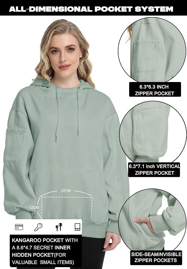 Unisex Travel Hoodie with Eyemask Fleece Sweatshirt Fall Winter | Airplane Hoodie with Multi Pockets & Eye mask Womens Sweatshirts Comfort Pullover Fleece Sweaters Fashion Tops for Couples - Image 3