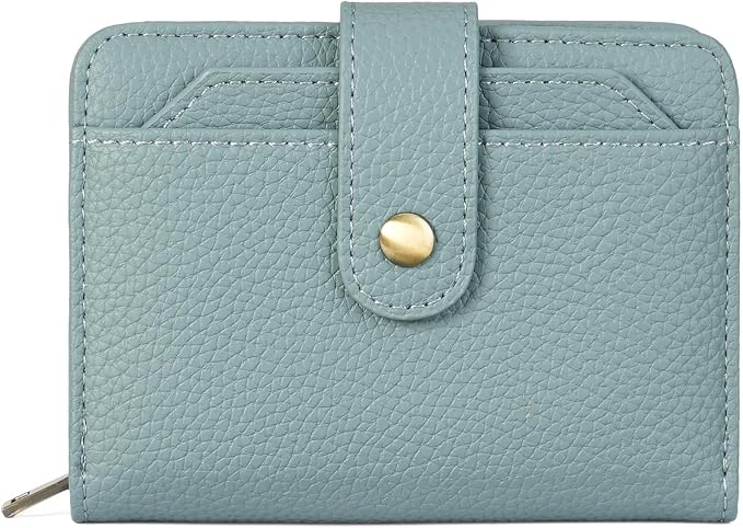 GAEKEAO Small Leather Credit Card Holder Wallets for Women RFID Blocking Bifold Wallet Zipper Pocket with Removable ID Window - Image 8