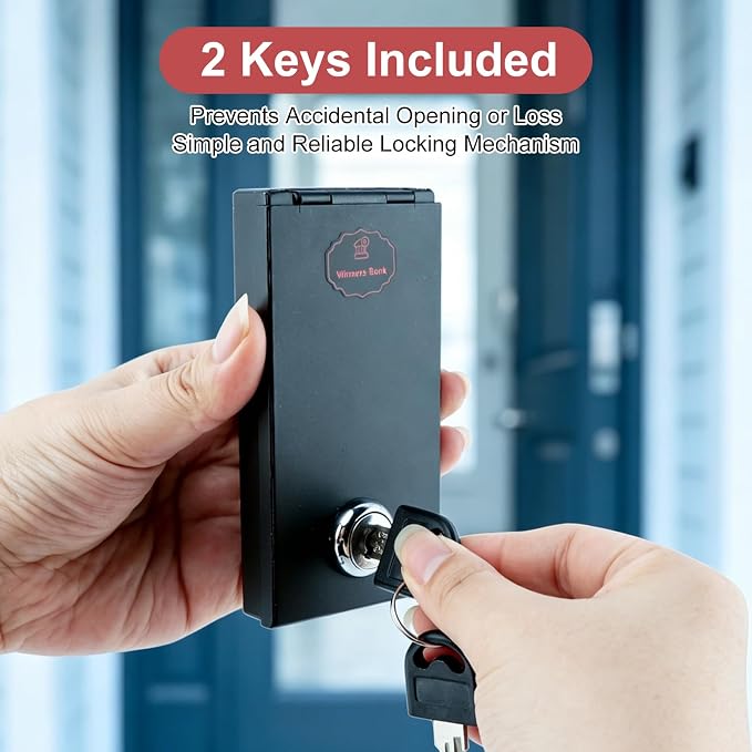 Metal Box for Gambler, Winners Bank Portable Safe with Key, Mini Gambling Lock Box for Cash Money Saving Go Home Gamblers Gifts, Black - Image 4