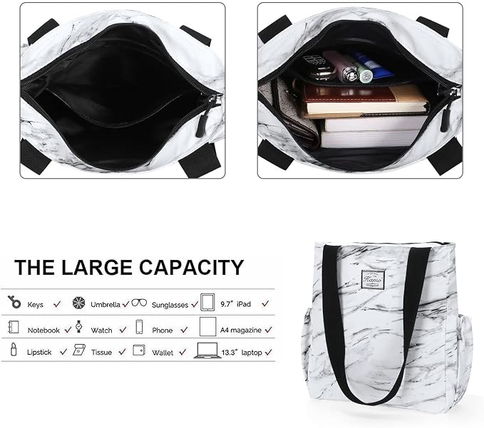KAMO Floral Tote Bag - Waterproof Lightweight Handbags Travel Shoulder Bag for Hiking Yoga Gym Swimming Travel Beach - Image 5