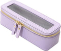 Aveniee Clear Makeup Brush Bag, Slim Brush Holder Cosmetic Case, Small Travel Toiletry Bag for Women, Thin Make up Bags with Dual Zipper, Cute Travel Essentials Srorage Bag.Lilac by Aveniee