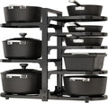 Adjustable Heavy Duty Pots and Pans Organizer Under Cabinet, 8-Tier Pot and Pan Organizers Inside Cabinet, Kitchen Cabinet Organizers and Storage, Black by Stayorganized
