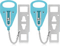 Sturdy Portable Door Lock Teal -2 Pack Door Locks for Additional Privacy and Safety in Hotel, Apartment,and Prevent Unauthorized Entry for Family Trip or Traveling Alone Home Dorms by KUOGO
