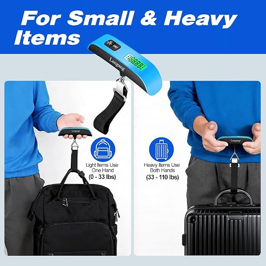 Digital Hanging Luggage Scale with Backlit for Travel, Portable Handheld Suitcase Weight Scale with Hook, 110 Pounds, Battery Included - Image 4