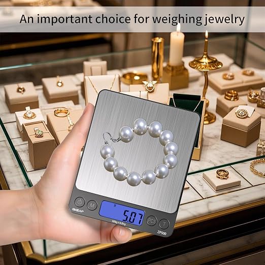 SKEAP Digital Jewelry Scale – 500g x 0.01g Precision Gold Scale for Jewelers & Collectors, Digital Coin Scale with Backlit LCD, Tare Function– Ideal for Gemstones, Bullion & Coins. - Image 6