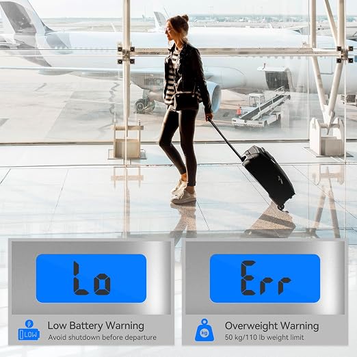 Luggage Scale Dr.meter 2 Pack Travel Essential Digital Luggage Weight Scale | 110lb/50kg Portable Handheld Scale with Rubber Paint, Temperature Sensor, Battery Included - Image 3
