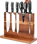 Magnetic Knife Block Double Sided Magnetic Knife Holder Rack with Strong Enhanced Magnets Acacia Wood Magnetic Knife Storage Stand by HOMIQUEEN