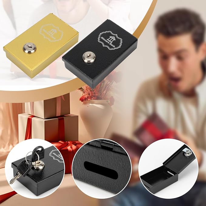 4.3 x 2.5 Inches Metal Box for Gambler with 2 Keys | Winners Bank Portable Safe Casino Money Pocket Sized Cash Box, Mini Lock Box Gambling Box For Cash Saving Go Home Money - Image 4