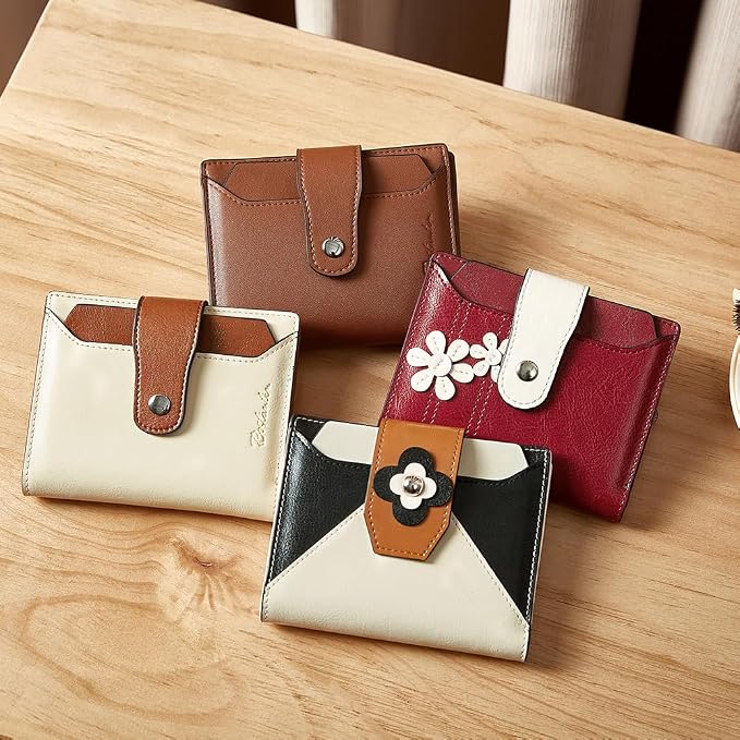 BOSTANTEN Leather Womens Wallet Small RFID Blocking Credit Card Holder | Removable ID Window, Zipper Coin Pocket, Bifold, Minimalist, Fits Small Purses, Daily Use, Ladies Gifts, Brown - Image 9
