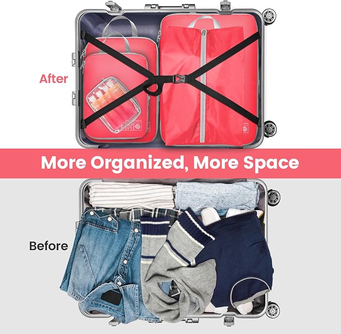 Cambond Compression Packing Cubes for Travel Women - Lightweight Luggage Organizers Bag Packing Cubes for Carry on Suitcases - Image 6