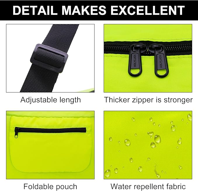 HOLYLUCK Foldable Travel Duffel Bag For Women & Men Luggage Great for Gym - Fluorescent yellow - Image 4