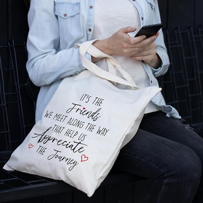 JINYO Preppy Canvas Tote Bag, Inspirational Tote Bags for Women - Image 3