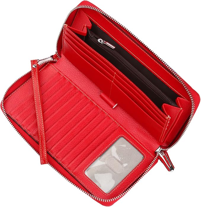 Small Compact Women Wallet RFID Blocking Genuine Leather Bifold Purse with ID Windows - Image 4