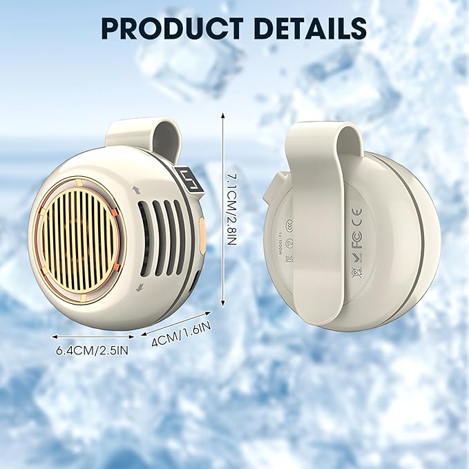 Portable Silent Mini Bladeless Fan Clip On, 5 Speeds 360° Rotatable Clip on Fan for Shirt & Waist, USB Rechargeable Small Fans Portable, 2026 New Whirlwind Fans for Outdoor/Travel/Office (Green) - Image 6