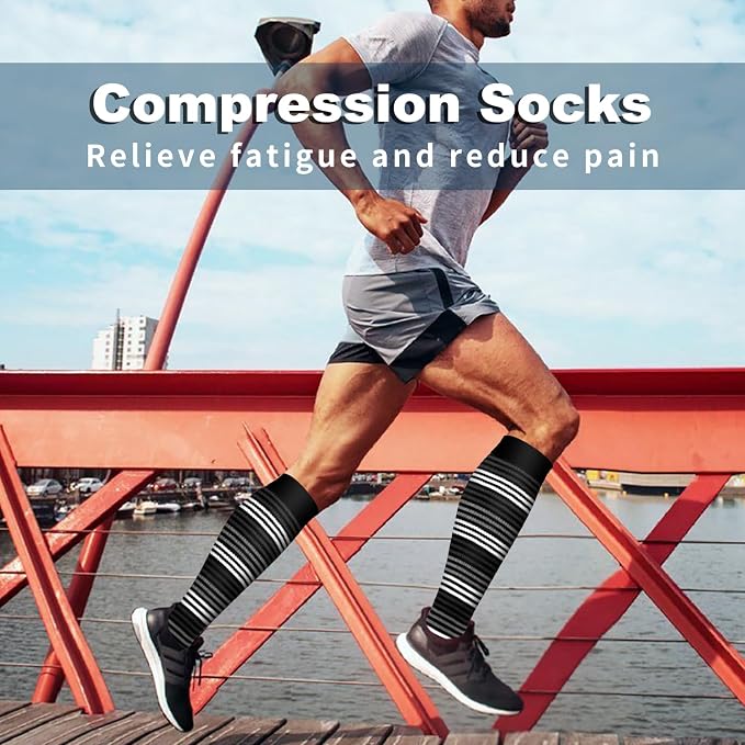 Compression Socks for Women & Men Circulation (6 Pairs) 15-20 mmHg is Best Support for Athletic Running,Nurse - Image 4