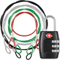 DanziX TSA Approved Lock and 4 Colors Stainless Steel Safety Tether，3-Dial Combination Travel Luggage Lock with Lanyard Security Cable for Protect Your Different Sizes of Bags,Suitcase,Baggage Black by WelcometotheDanziX