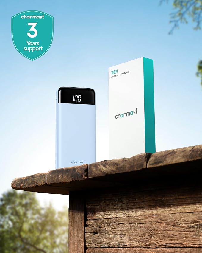 charmast Power Bank Portable Charger with Reinforced Built-in 4 Cables | 3A Fast Charging,10000mAh,6 Outputs 3 Inputs,Travel Essentials,TSA Compliant,LED Display,compatible with iPhone Samsung Moto - Image 9