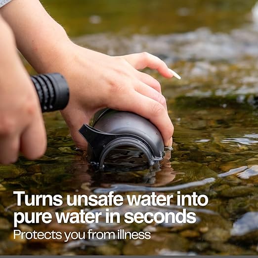 Water-to-Go Water Filter Bottle, 1 Liter, Jet Black | For Hiking Camping and Survival, Filters Viruses, Eco-Friendly Bioplastic, New Leak-Proof Lid - Image 3