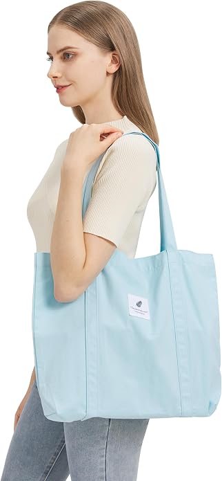 TeeYee Women Tote Bag Foldable Shoulder Bag for Travel Work | Solid Color Shopper,Lightweight & Portable,Wide & Reinforced Handles,Multi-Purpose Use,Soft & Sturdy,Machine Washable - Image 4