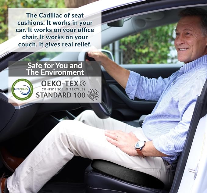 ComfiLife Doctor Recommended Seat Cushion - Premium Gel & Memory Foam Office Chair, Car Seat, Lifting Cushion - Chair Cushions for Back & Sciatica Relief - Seat Cushions for Office & Desk (Black) - Image 10