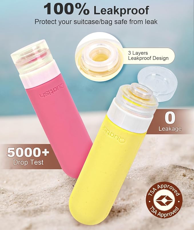 20 Pack Travel Bottles for Toiletries, Original Patented, TSA Approved Travel Size Containers, Leak Proof Silicone Shampoo and Conditioner Bottles Women & Men, Airplane Cruise Essentials, Macaron - Image 3