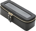 Aveniee Clear Makeup Brush Bag,Slim Cosmetic Brush Holder,Small Toiletry Bag Mini Travel Case for Women,Thin Make up Bags with Dual Zipper,Cute Travel Essentials Organizer,Black by Aveniee