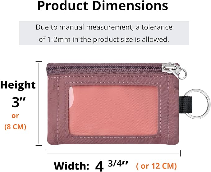 RFID Blocking Travel Wallet with Adjustable Lanyard, Small Nylon Zipper Pouch and Badge Holder for ID, Credit Cards, Cash, Keys, Commuters (CoralBlush+Mauve) - Image 3