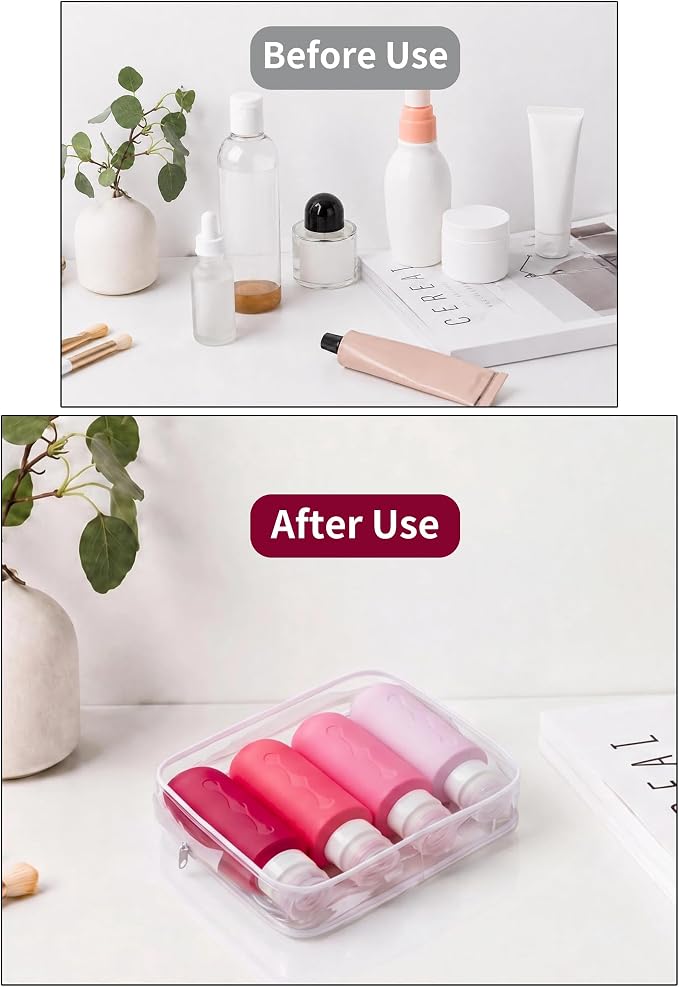 Gemice Travel Bottles for Toiletries, Tsa Approved Travel 6oz Size Containers with Clear Bag, BPA Free Leak Proof Travel Tubs Refillable Liquid Travel Accessories for Cometic Shampoo Lotion - Image 7