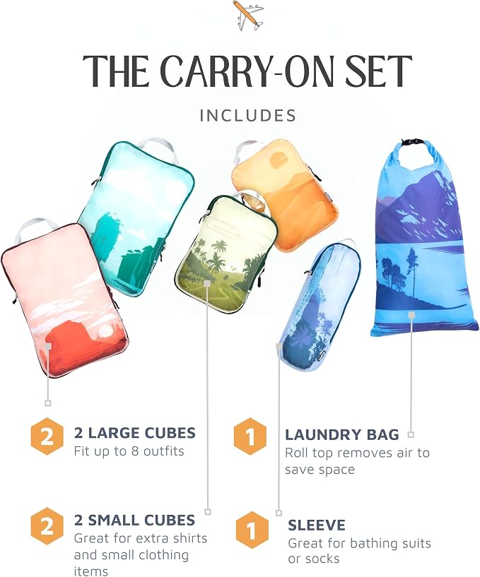 TRIPPED Travel Gear Compression Packing Cubes for Carry-On Travel 6-Pack | Ultralight Ripstop Packing Cubes with Compression Zippers for Organized Carry-On Luggage, Backpack, and Travel Packing - Image 6