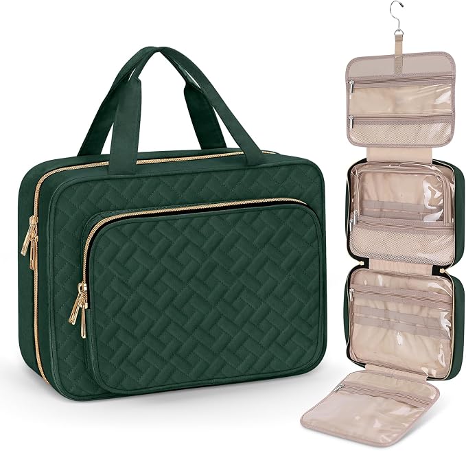 Toiletry Bag for Women, Large Cosmetic Travel Bag, Hanging Toiletry Bag for Bathroom, Thickened PVC Waterproof Travel Makeup Bag, Toiletries Bag for Travel Business Trips and Camping by Wedama